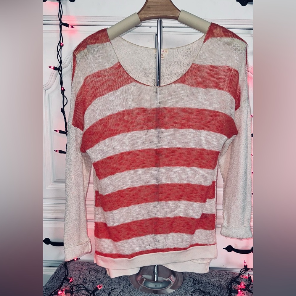 Stripe 3/4 sleeve top